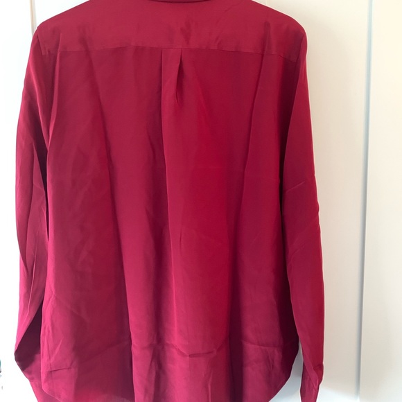 J Crew 365 Silk Button Down Shirt Burgundy NWT 14 - Picture 3 of 3